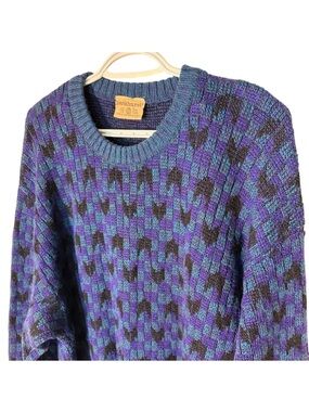 PARKHURST Men’s Vintage Wool Pullover Sweater Ugly Y2K 80’s 90’s Size XL *Flaw